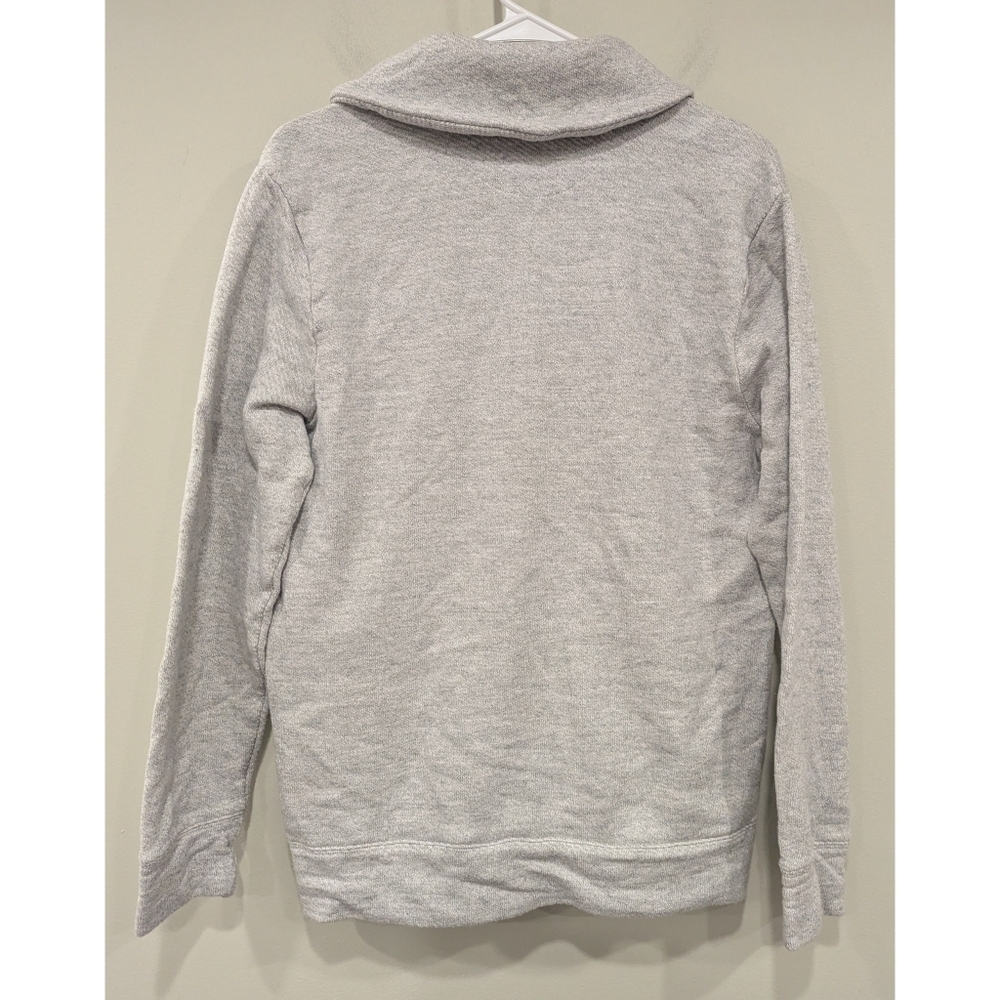 Faherty Grey Terry Button Front Collared Cardigan Size Medium - Picture 2 of 6